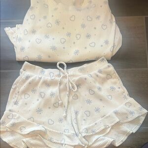 Hollister White and Blue Pajama Set
